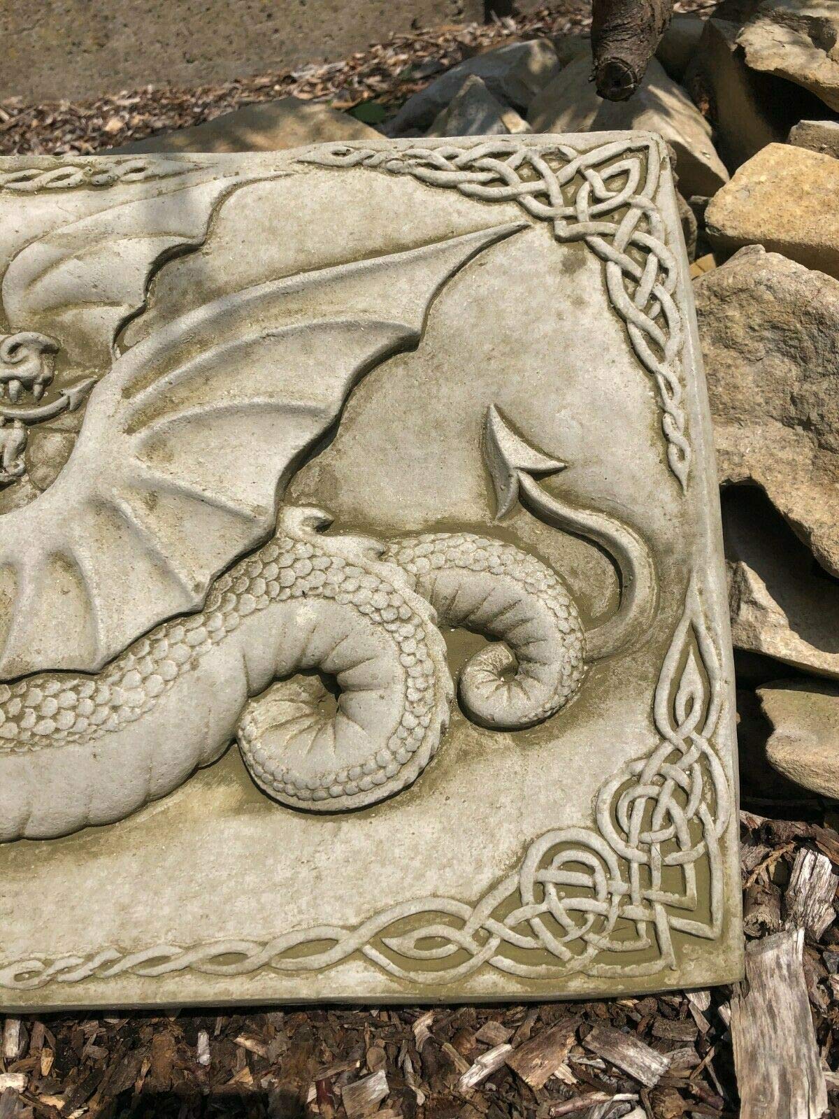 Statue celtique dragon gallois | Décoration de jardin en béton en pierre reconstituée