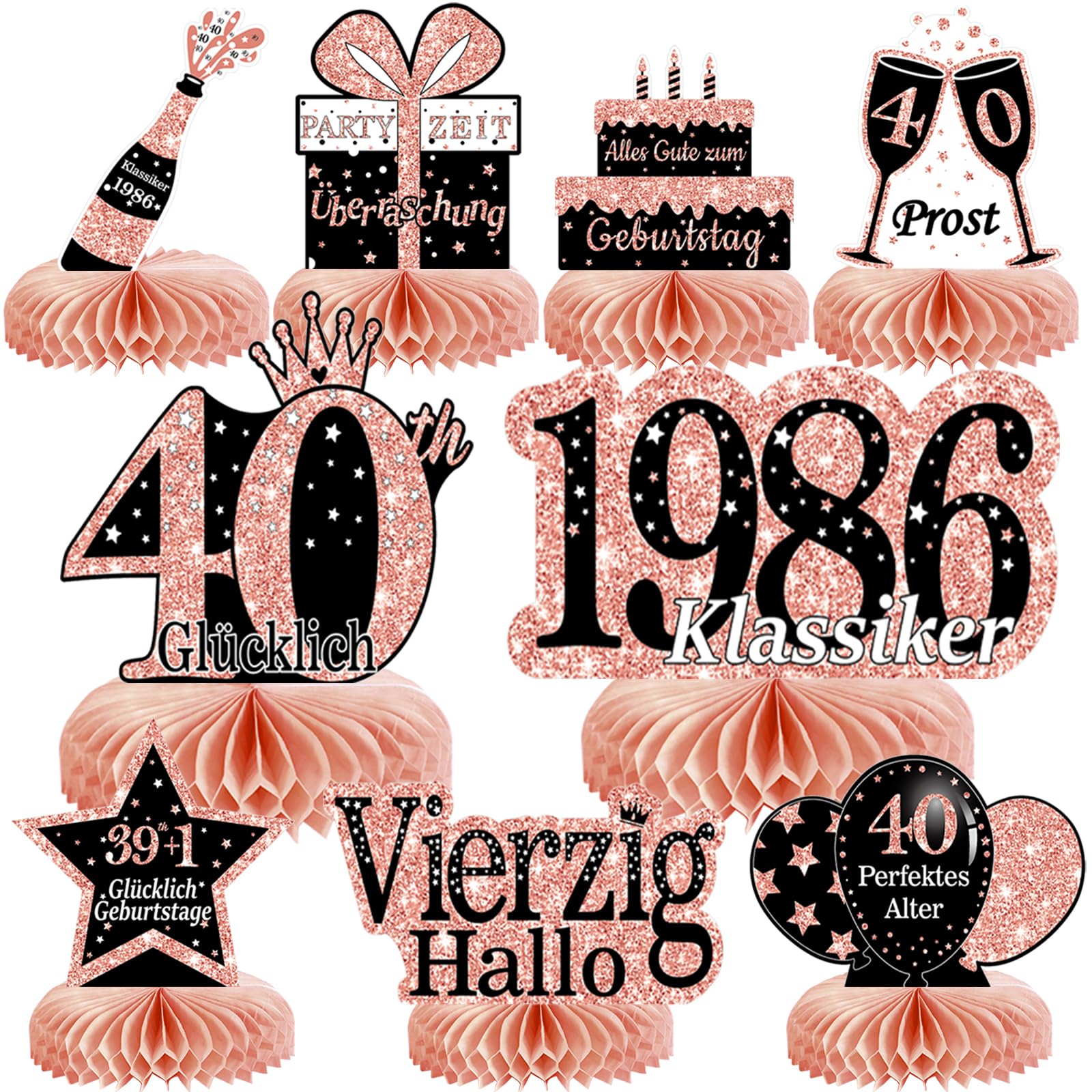 9 STK Tischdeko Geburtstag（Deutsche）