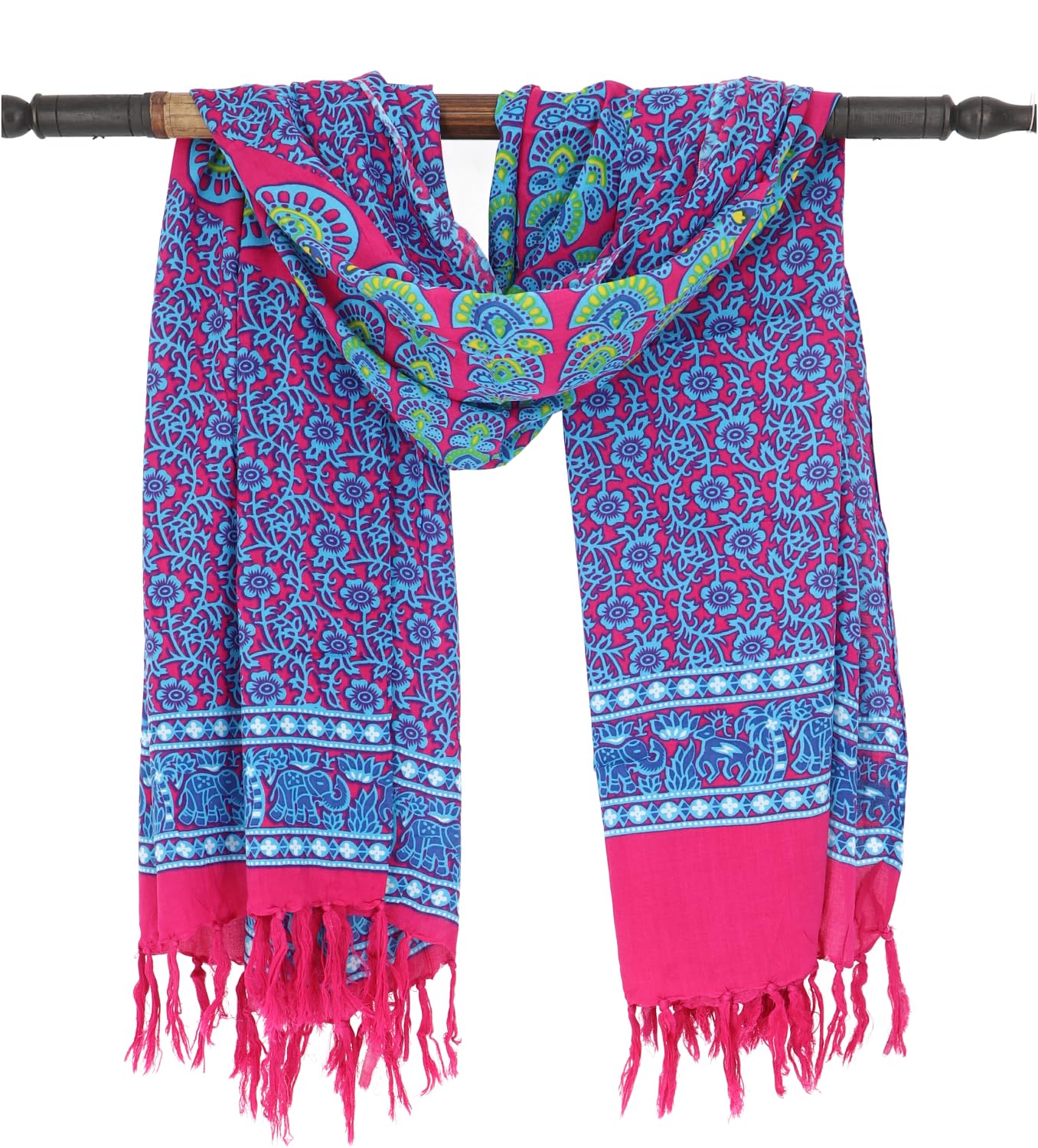 Bali Sarong Pareo Chusta na Ścianę Spódnica do Przewijania Mandala 160 x 115 cm Niebieski Różowy