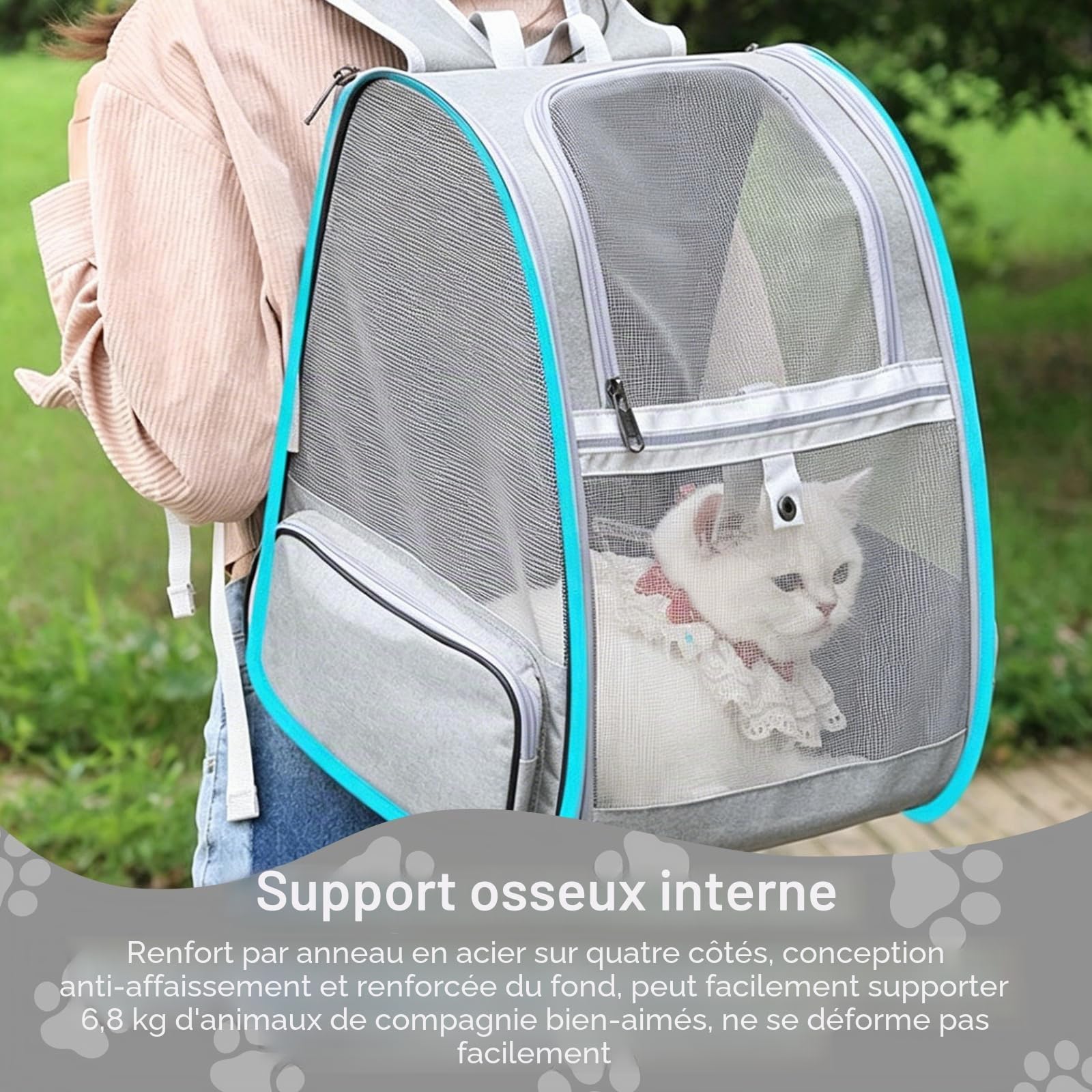 Sac À Dos De Transport pour Chien Et Chat, Sac De Transport Pliable pour Animal De Compagnie, Respirant Et Confortable pour Voyage, Randonnée Et Sortie