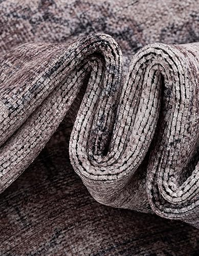 Miniatura 7 de Rugs.com Mangata Collection - Alfombra baja de 9 pies 2 x 12 pies, color marfil y gris, perfecta para salas de estar, comedores grandes, planos