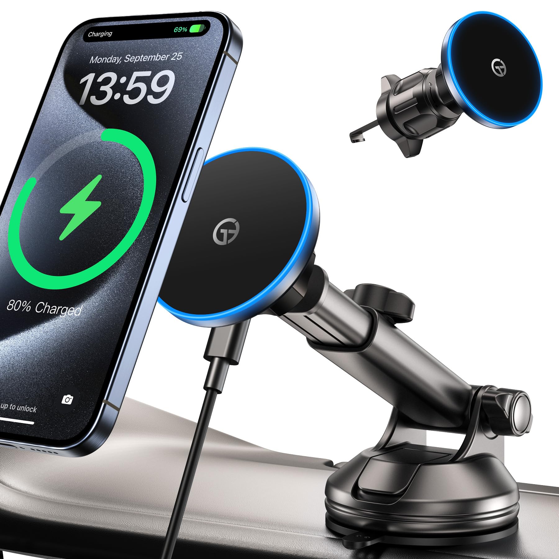 Amazon.co.jp: GuMosh magsafe充電器 車載 スマホホルダー 車