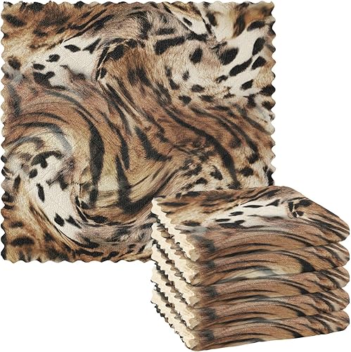 Leopard Skin Pattern Texture Fashionable Microfiber Hand Towels Valentine Hawaiian Tea Towels Terry Dish Cloths for Kitchen Christmas Kitchen Hand