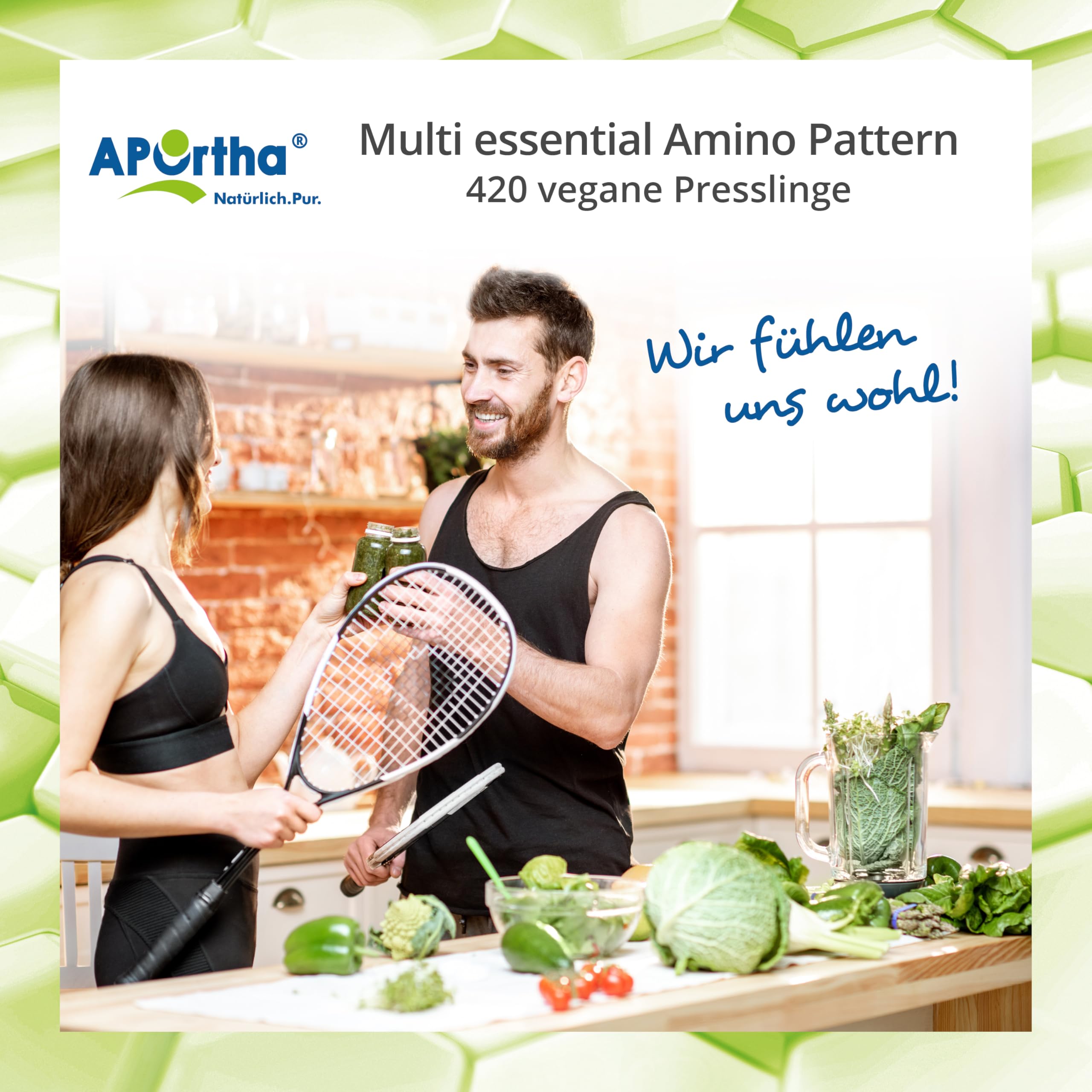 APOrtha® Amino Pattern Presslinge – 420 Presslinge mit 8 essentiellen Aminosäuren nach Prof. Dr. Lucà-Moretti, ausgewogenes Aminosäuren-Profil, EAA Presslinge, vegan