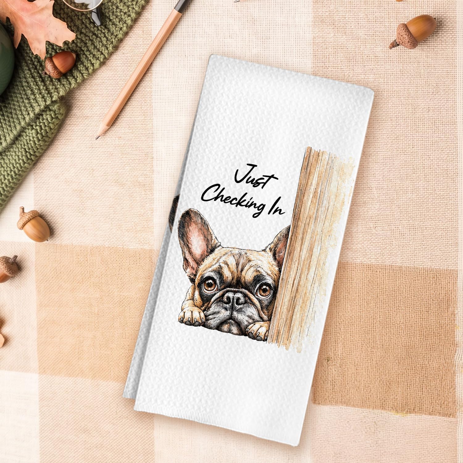 French Bulldog Kitchen Towels - Funny Frenchie Gifts Dish Towels image 5