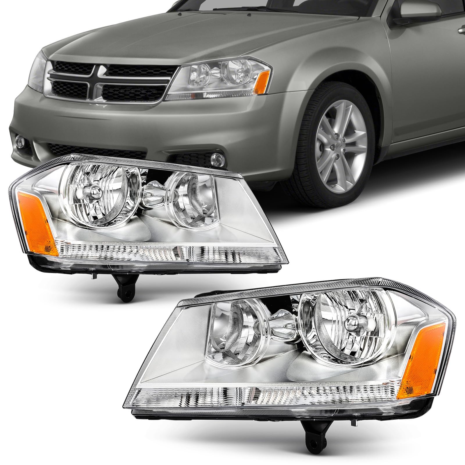 SCITOO Headlight Assembly Fit 2014-2021 For Toyota 4Runner Black Housing Amber Reflector Pair Headlights 81170-35571 — view 65