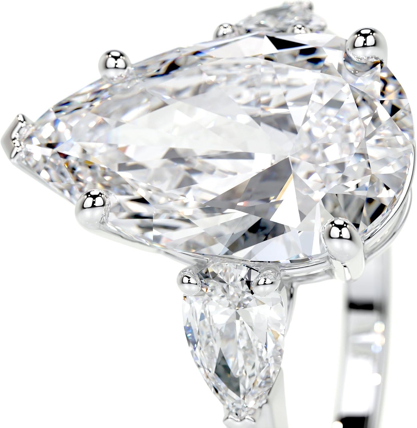 5 Ct Pear Moissanite Engagement Ring 10k 14k 18k Gold & 925 Sterling Silver 3 Stone Moissanite Ring Christmas Gift For Women