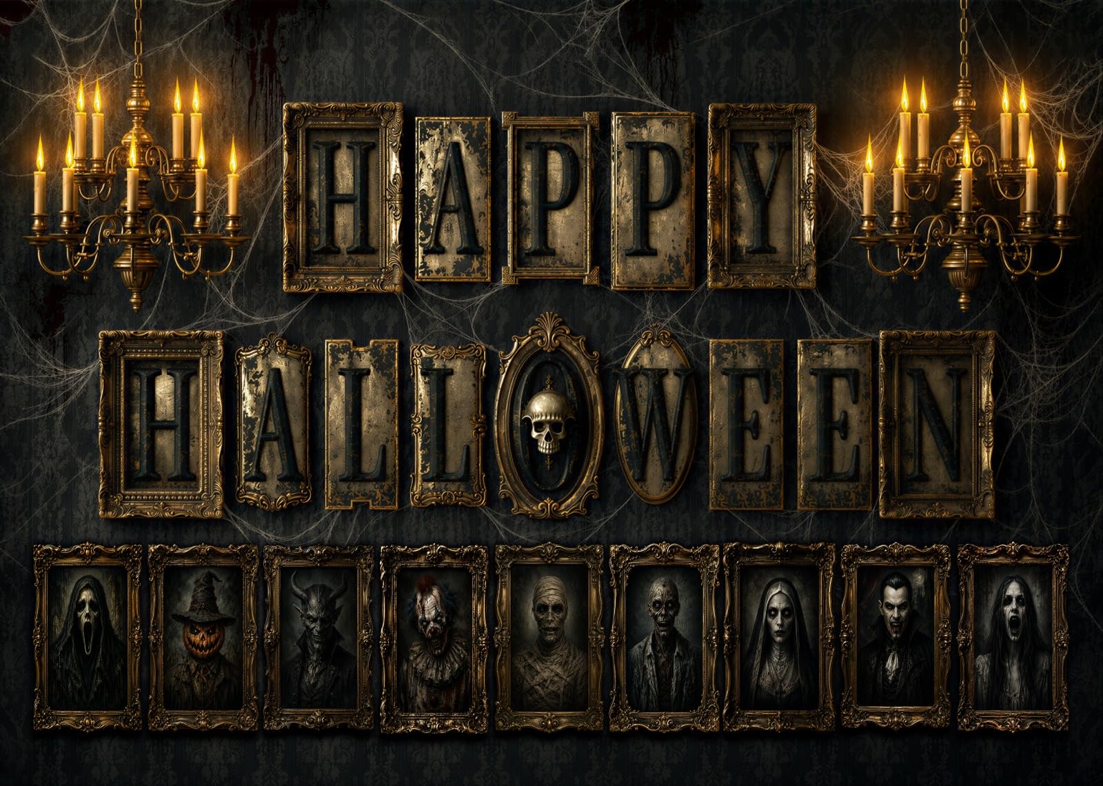20x10FT (6x3m) Galleria Teschi Antichi Halloween Sfondo Fotografico
