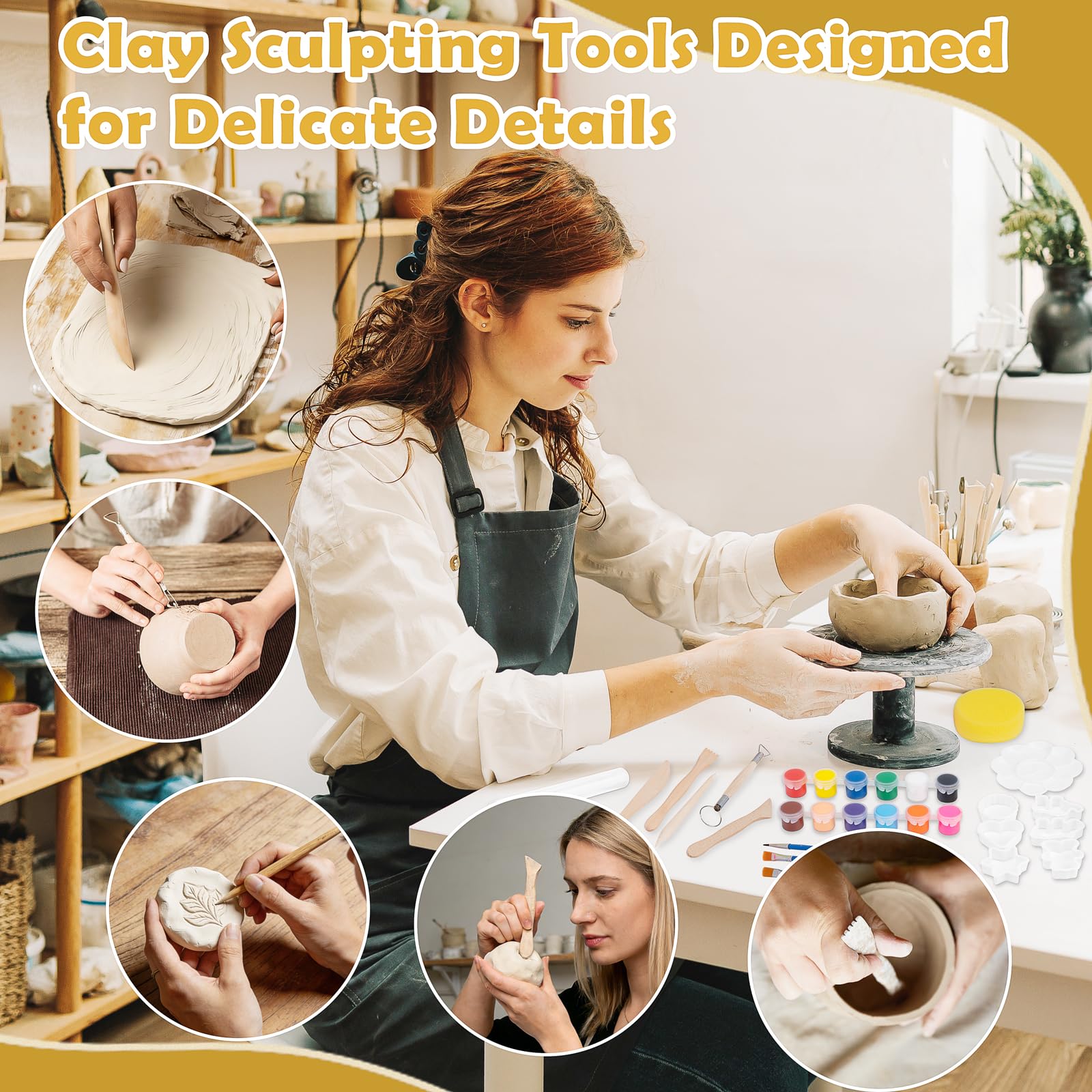 Air Dry Clay Kit - Pottery Starter for Beginners -6