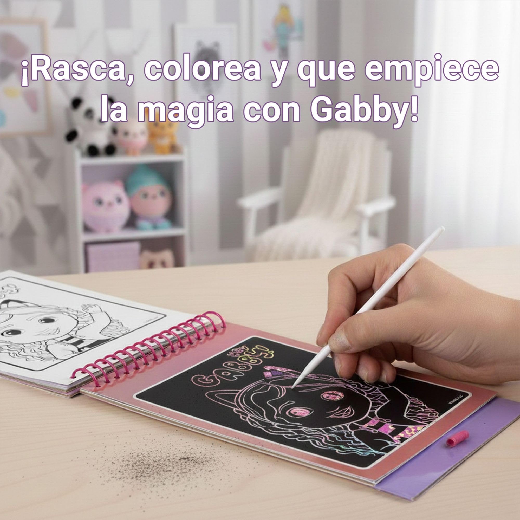 Cuaderno Mágico Gabby’s Dollhouse con Bolígrafo y Hojas Reutilizable - Libreta Infantil de Dibujo y Escritura Creativa para Niñas Fans de Gabby’s Dollhouse