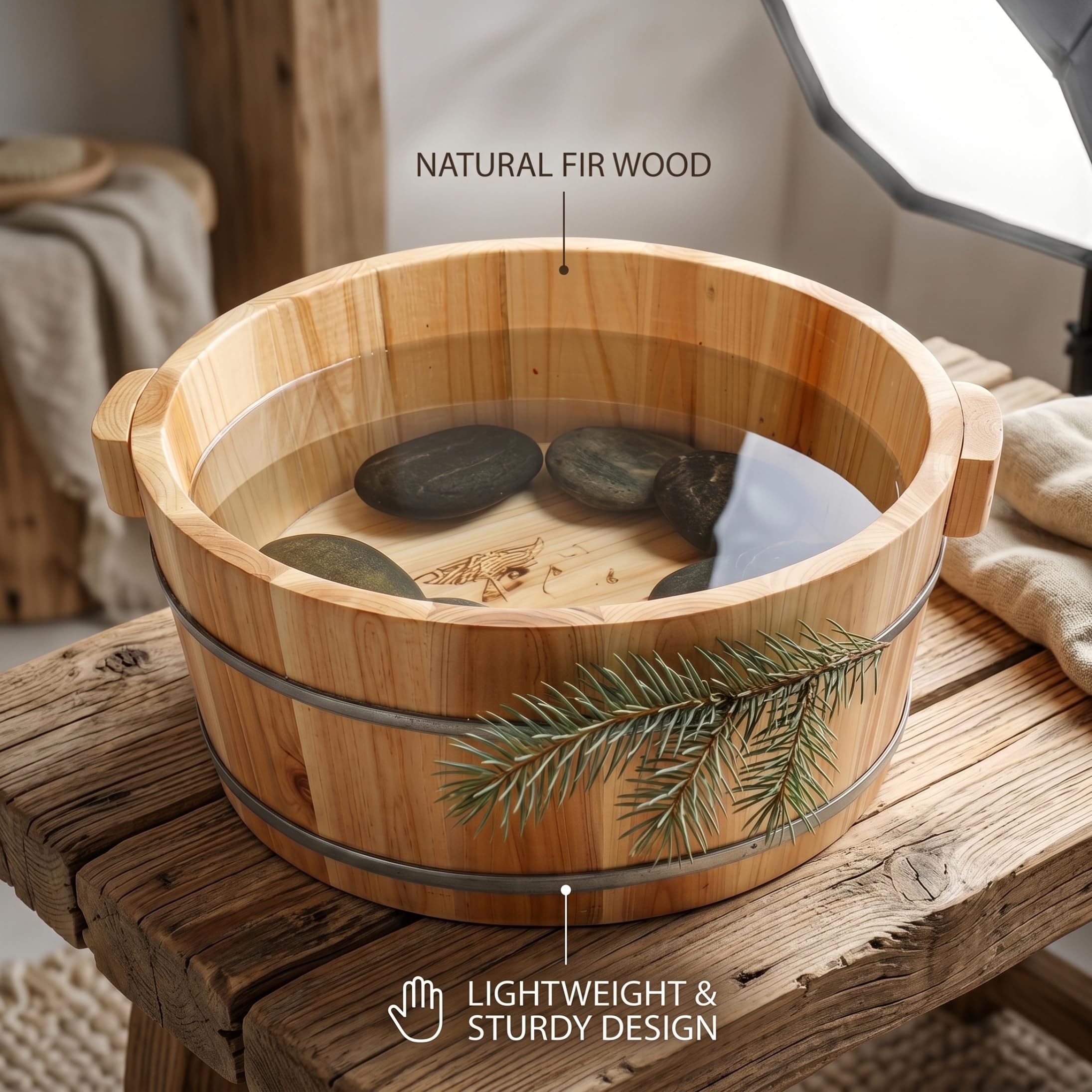 Eimer zum Einweichen der Füße, Fußbadewanne aus Holz für das Spa zu Hause