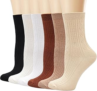 Mcool MaryWomens Crew Socks, Casual Knit Cotton Comfy Breathable Cool Dress Socks for Girls 6 PackGlobal Recycled StandardGlobal Recycled StandardGlobal Recycled Standard