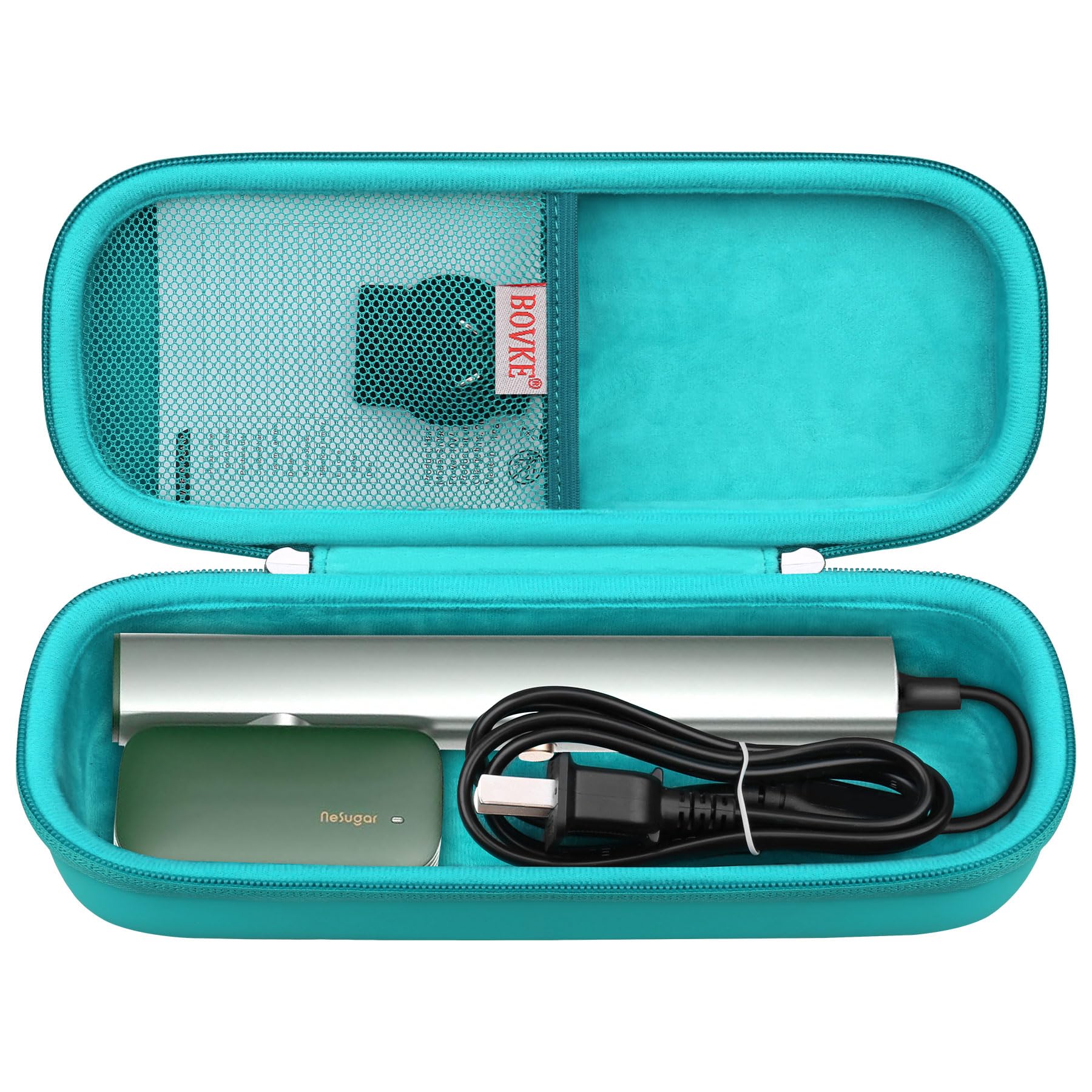 Estuche de transporte BOVKE para vaporizador portátil de ropa Nesugar Fashion, ligero y miniplancha de vapor con bolsillo de malla para accesorios, color turquesa