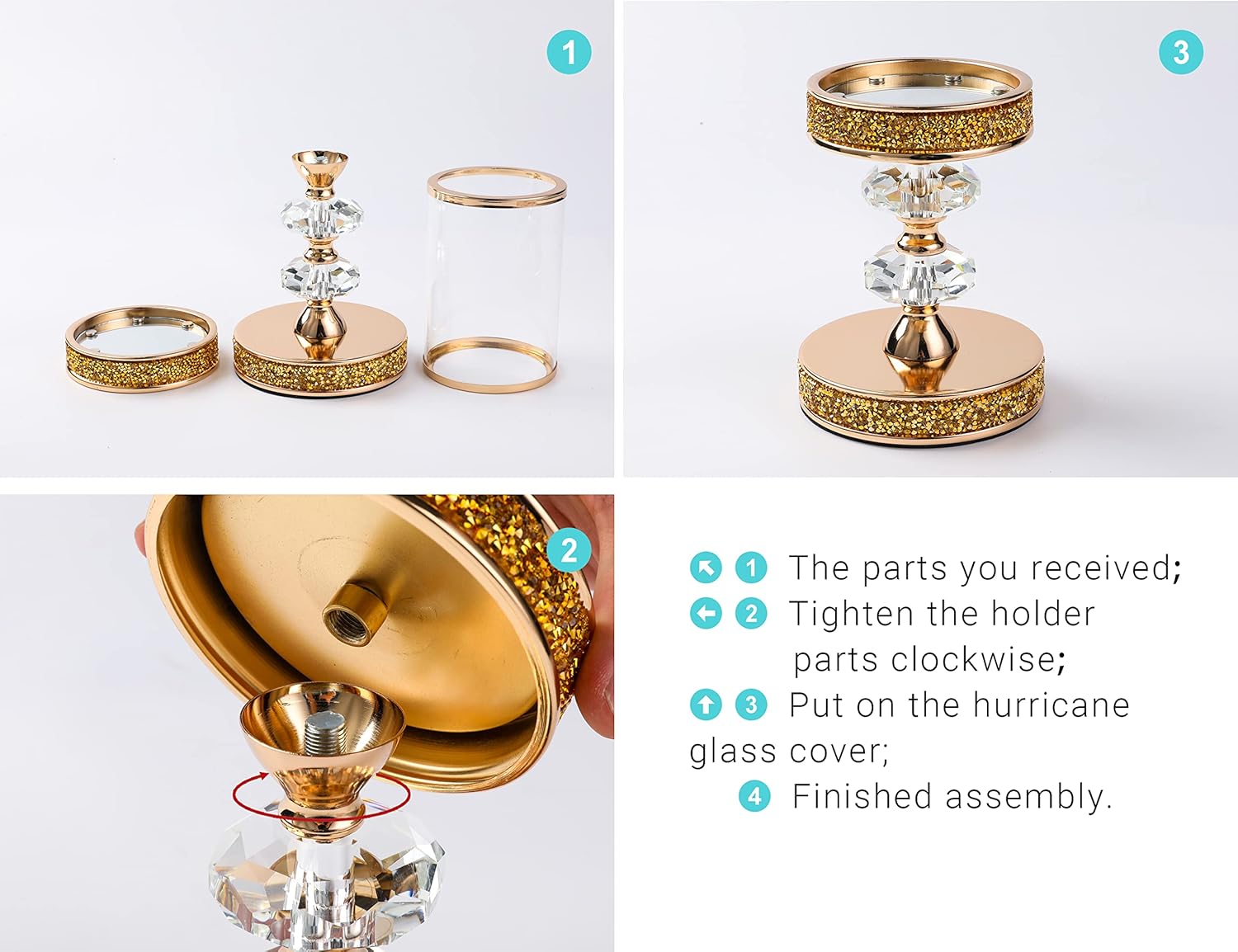 Candle Holder, Pillar Candle Holders, Crystal Candlesticks Holder for Wedding, Parties, Events, Chirstmas,Home Decor, Table Centerpieces CH028D (S) - Image 9