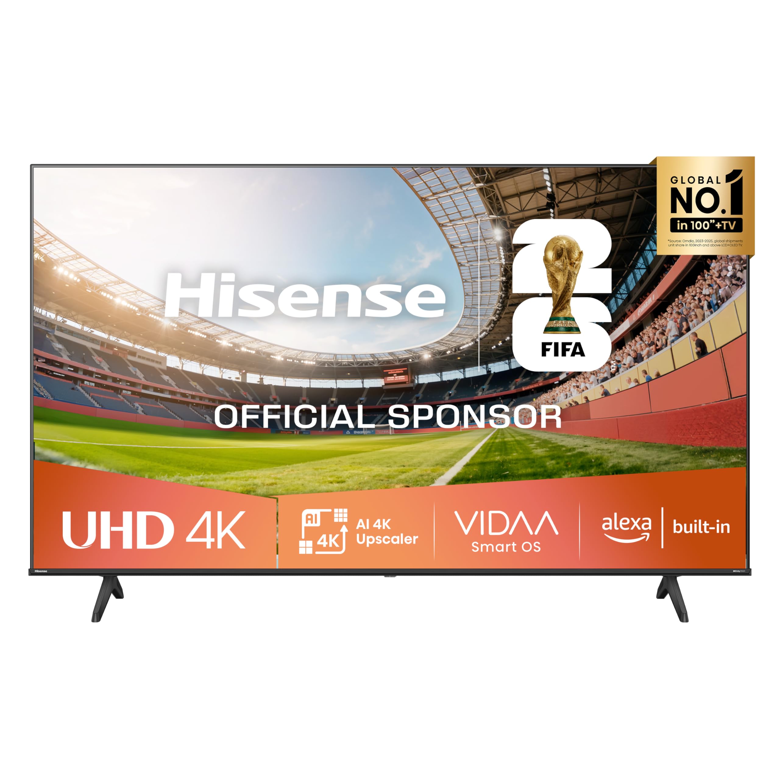 Hisense Smart TV 55" 4K Ultra HD 2025 55E63QT, Smart TV VIDAA U8, Dolby Vision, HDR 10, Game Mode Plus, Alexa Built-in, VIDAA Voice, Tuner DVB-T2/S2 HEVC 10, lativù 4K, 55'', 2025 LED
