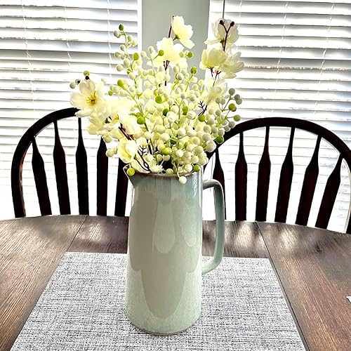 Miniatura 9 de Baya artificial, bayas falsas de borgoña, (20 unidades, 12 pulgadas cada una), tallos de bayas artificiales para árbol de Navidad, corona,