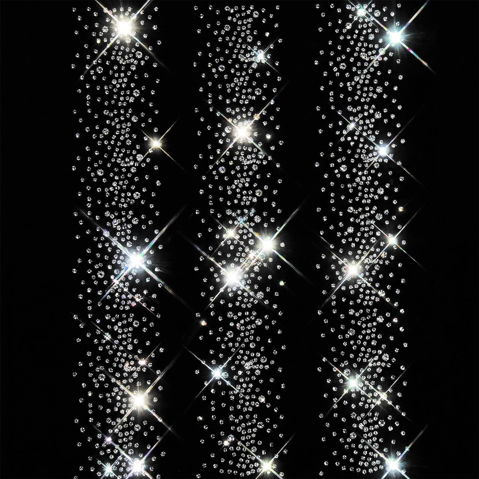 Rhinestone Transfer Sheets Iron On Rhinestone Sheets Polka Dot Design Crystal Heat Transfer for T-Shirts, Jackets, Pants, Hat and DIY Crafts(9 Pcs/3 Sheets-31cm)