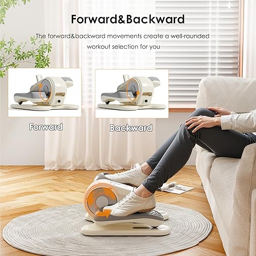 Miniatura 8 de Máquina elíptica para debajo del escritorio, mini ejercitador elíptico de piernas con control remoto, 12 velocidades de nivel, silenciosa y portátil