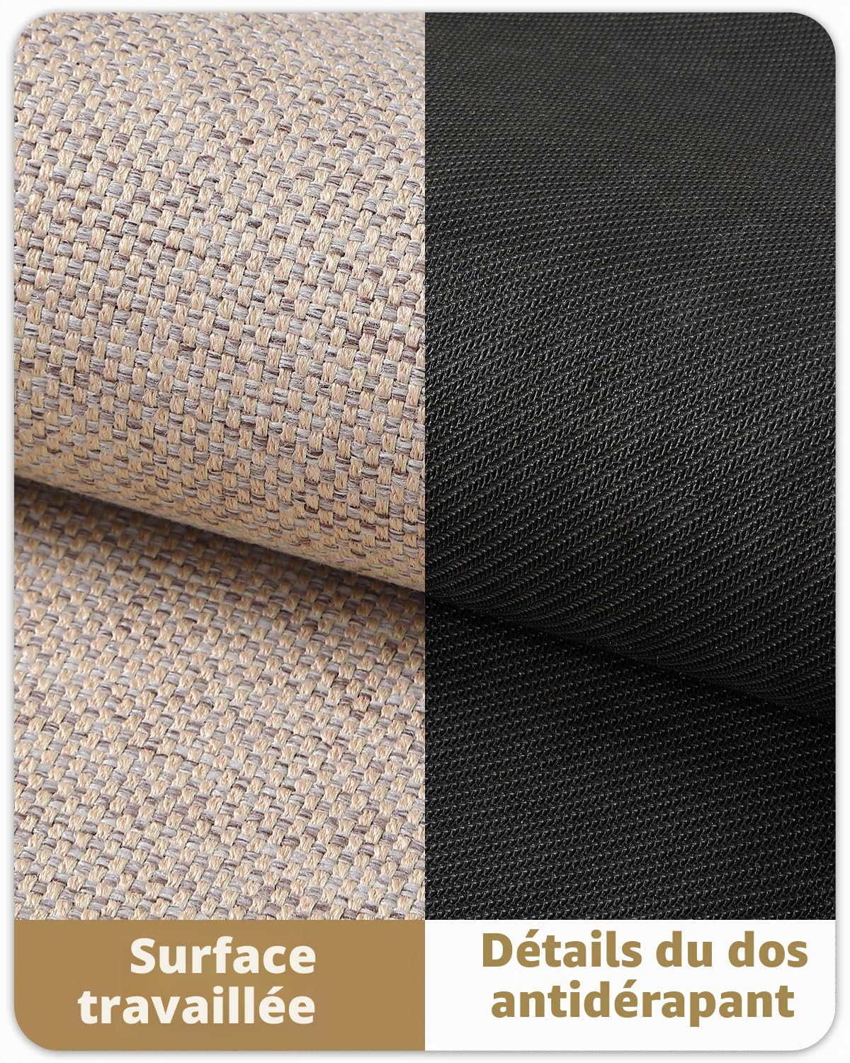 COLOR&GEOMETRY Tapis de Cuisine Antidérapant Lavable 43x120cm, 4mm Mince Tissé Caoutchouc Soutenu Tapis de Cuisine Runner, Absorbent Facile à Nettoyer Tapis de Sol pour Devant l'évier, Couloir, Beige