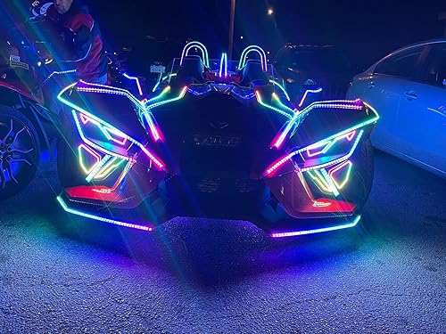 Miniatura 9 de 8 tiras de luz de persecución de color de ensueño de 2 pies 23.6 in 24 pulgadas, luces LED estroboscópicas de respiración para Polaris Slingshot