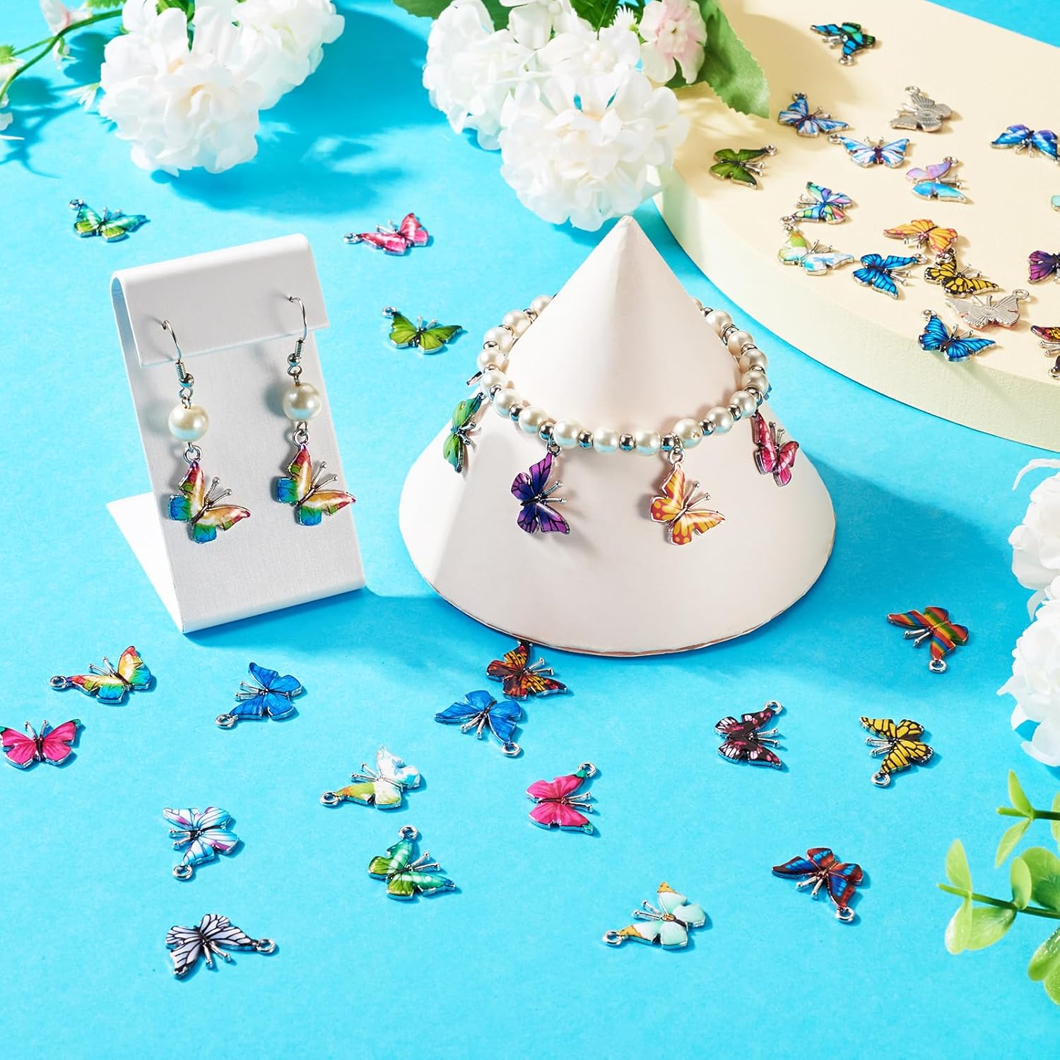 Enamel Butterfly Charms Colorful Insect Animal Metal Charms Assorted Flying Butterflies Dangle Pendants Cute Hang Ornament for DIY Crafts Jewelry Making - Image 4
