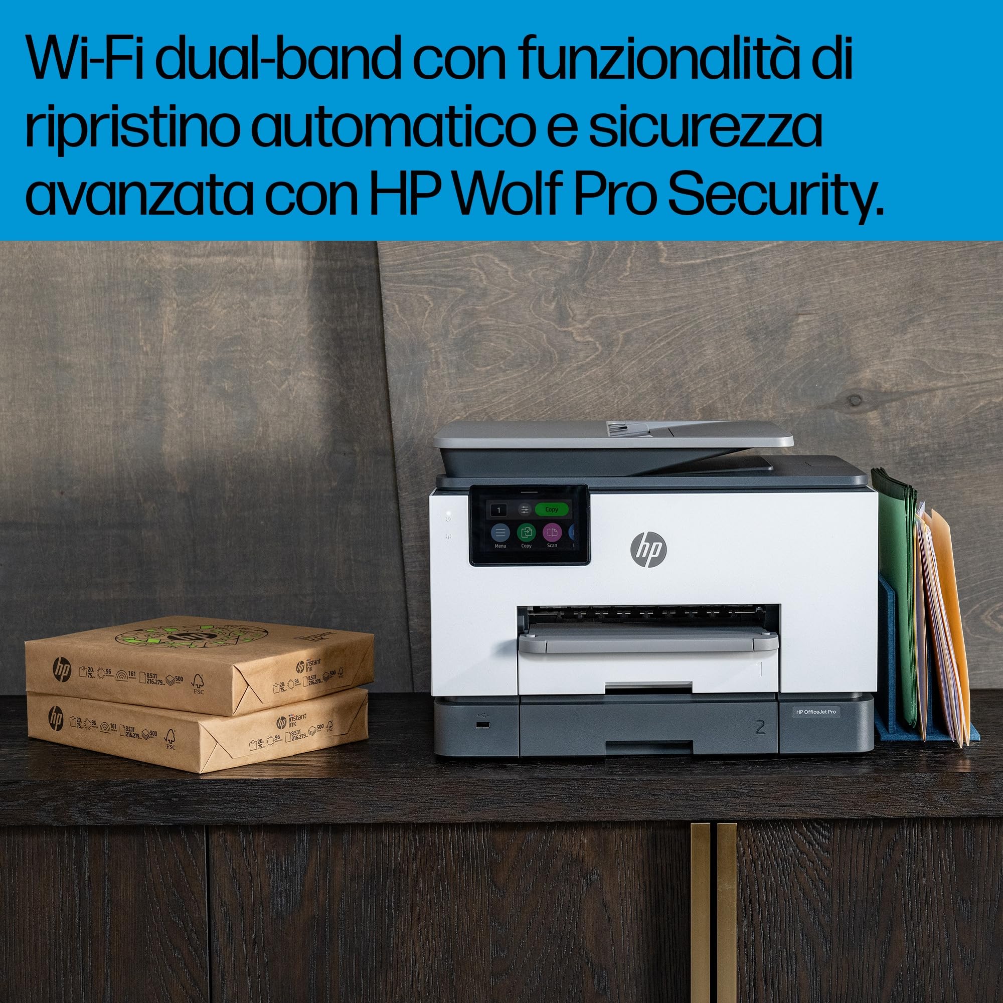 HP OfficeJet Pro 9135e 404M6B, Stampante Multifunzione a Getto d'Inchiostro A4 a Colori, Fronte e Retro Automatico, 25 ppm, Wi-Fi, 3 Mesi di Inchiostro Instant Ink Inclusi, Grigia