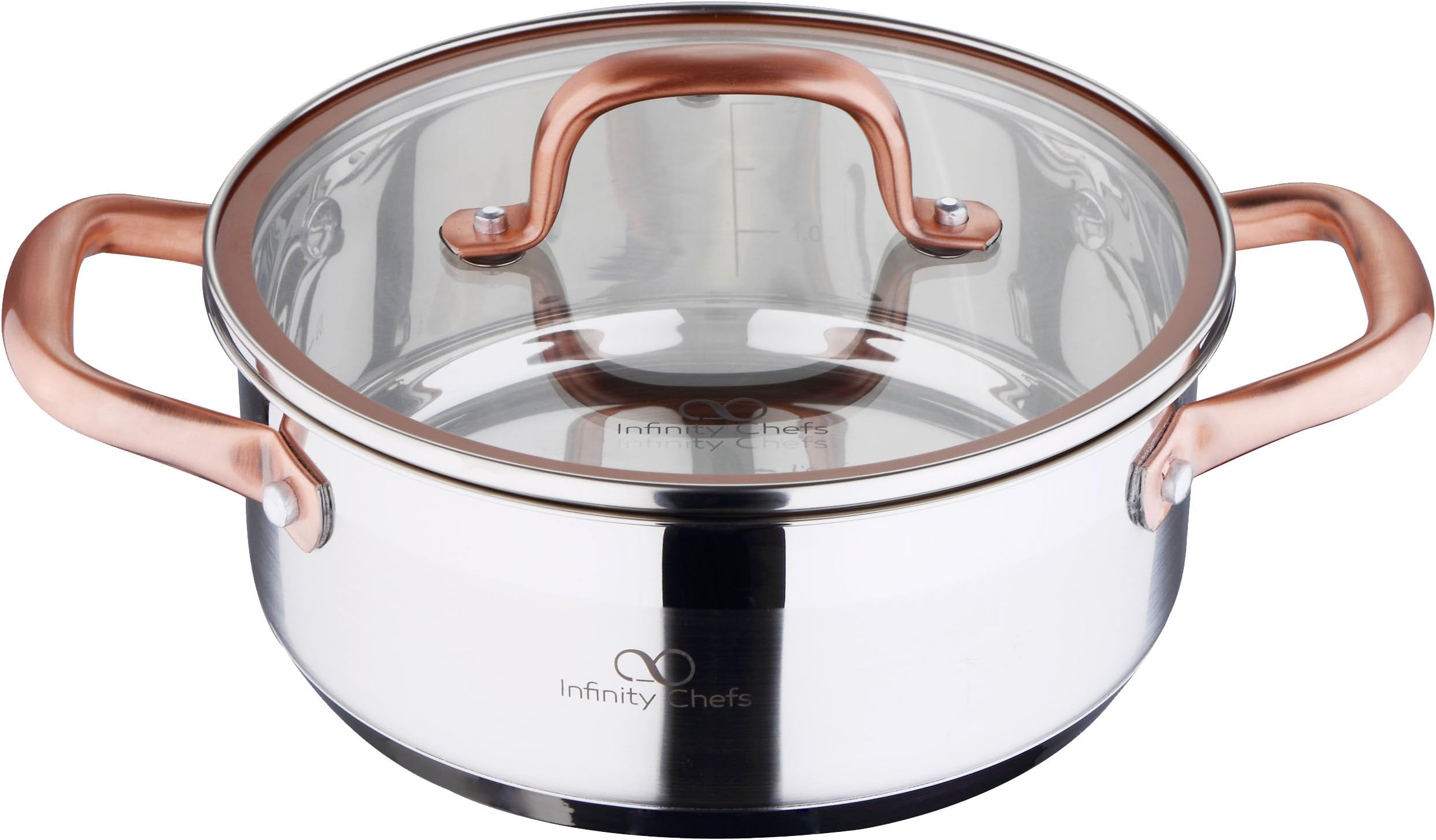 Infinity Chef Casserole with Lid, Silver, 2.3 Litre/20 x 8 cm
