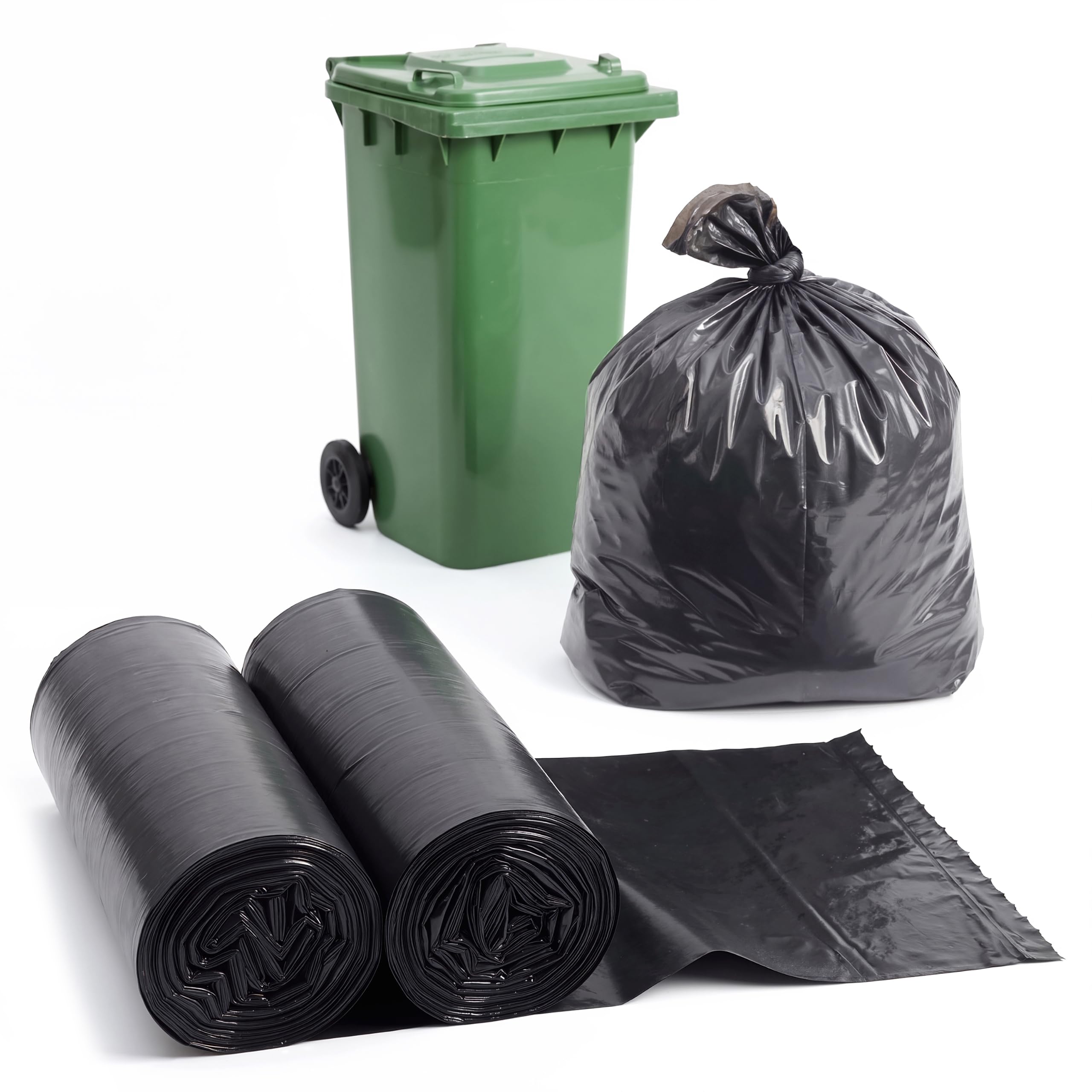 GEEZY 130 Litre Large Black Bin Bags, Pack of 20 Everyday Garbage Bags | Recyclable refuse sacks fit oversized waste cans. Anti-drip bin liners for home, office, kitchen, commercial, DIY & caterers.