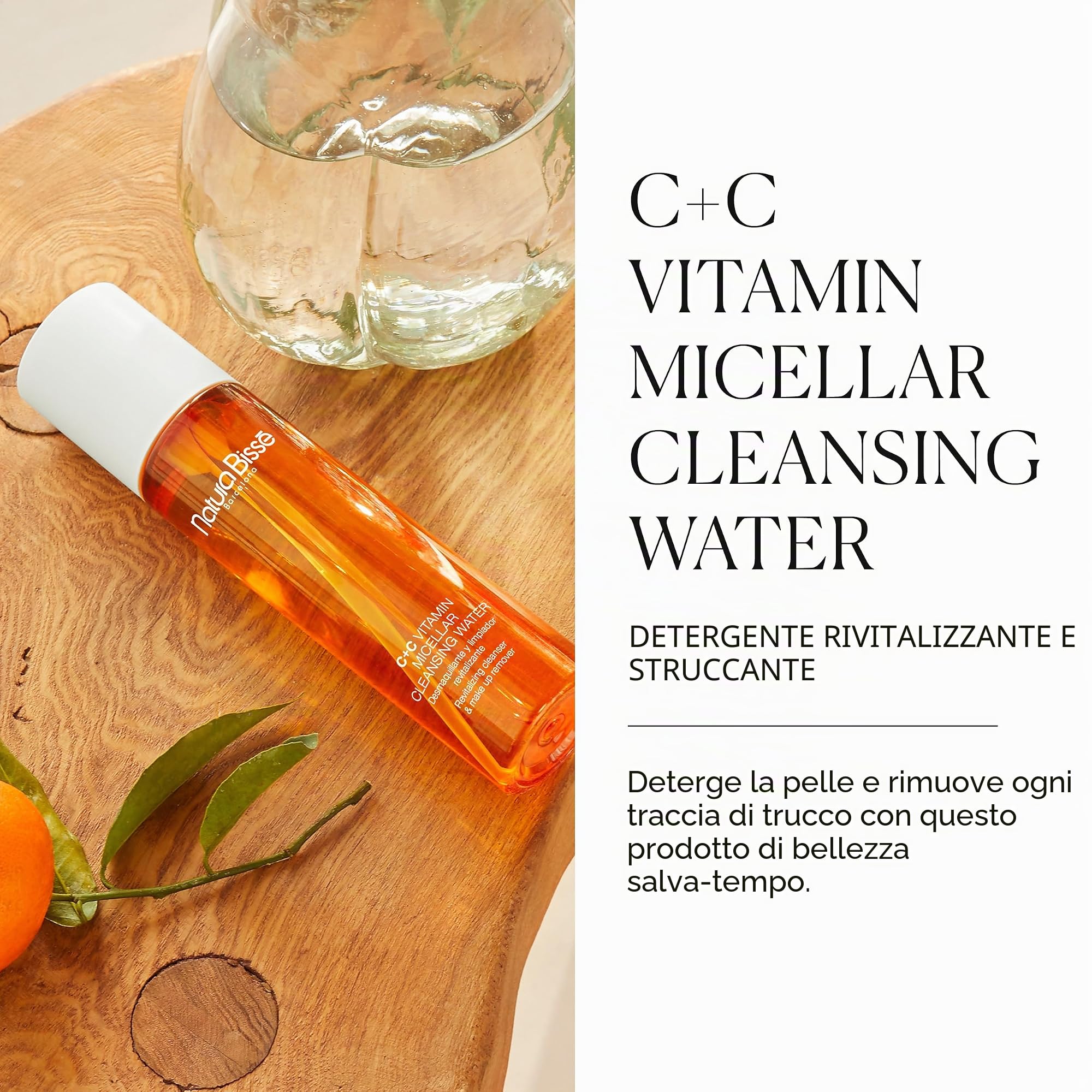 Natura Bissé C+C Acqua Micellare Detergente Vitamina | Acqua Micellare Struccante per Viso, Occhi e Labbra con Attivi Detergenti Delicati ed Estratto di Arance Amare | 200 ml