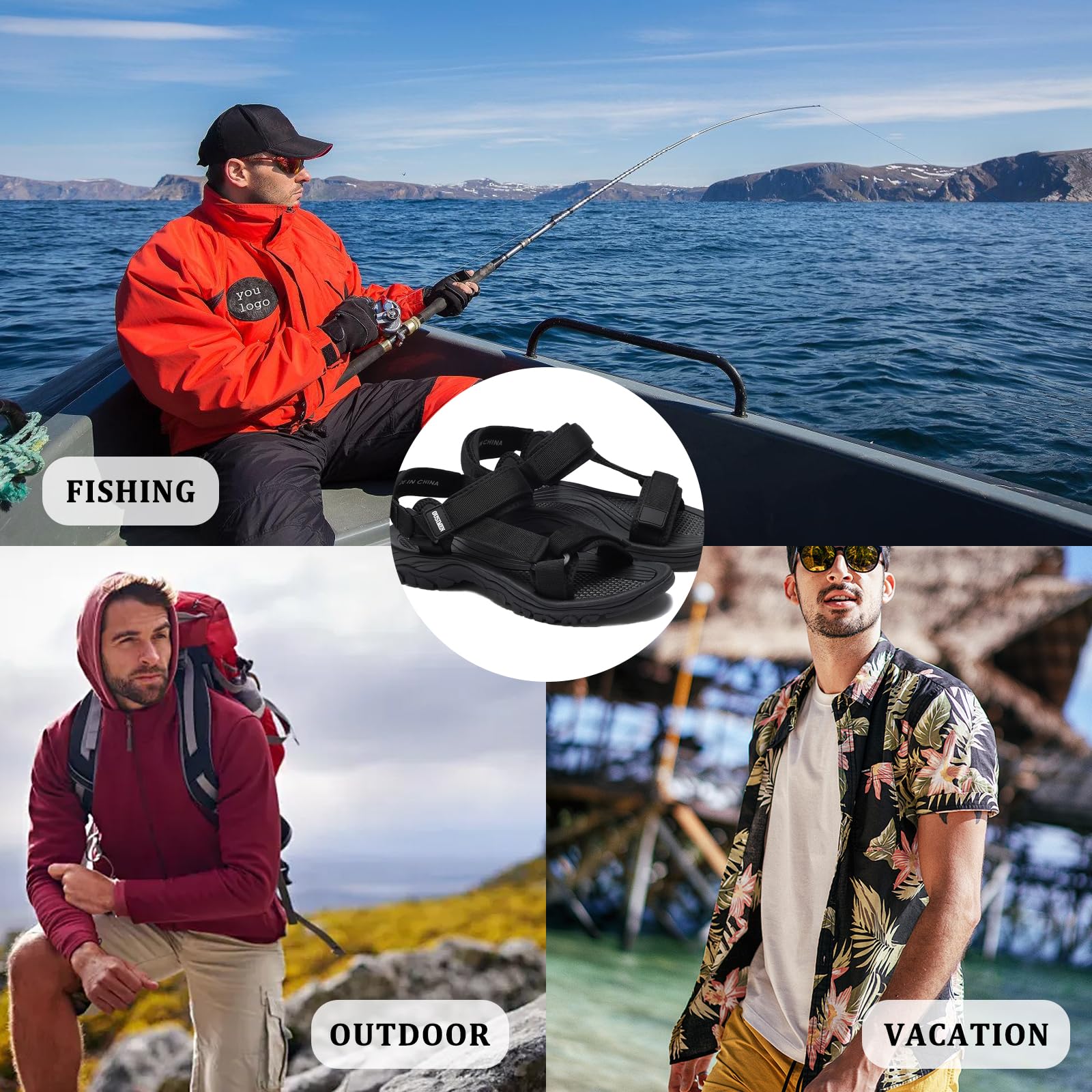 SYKT Sandales Trekking Homme Randonnée Plage Sport Léger