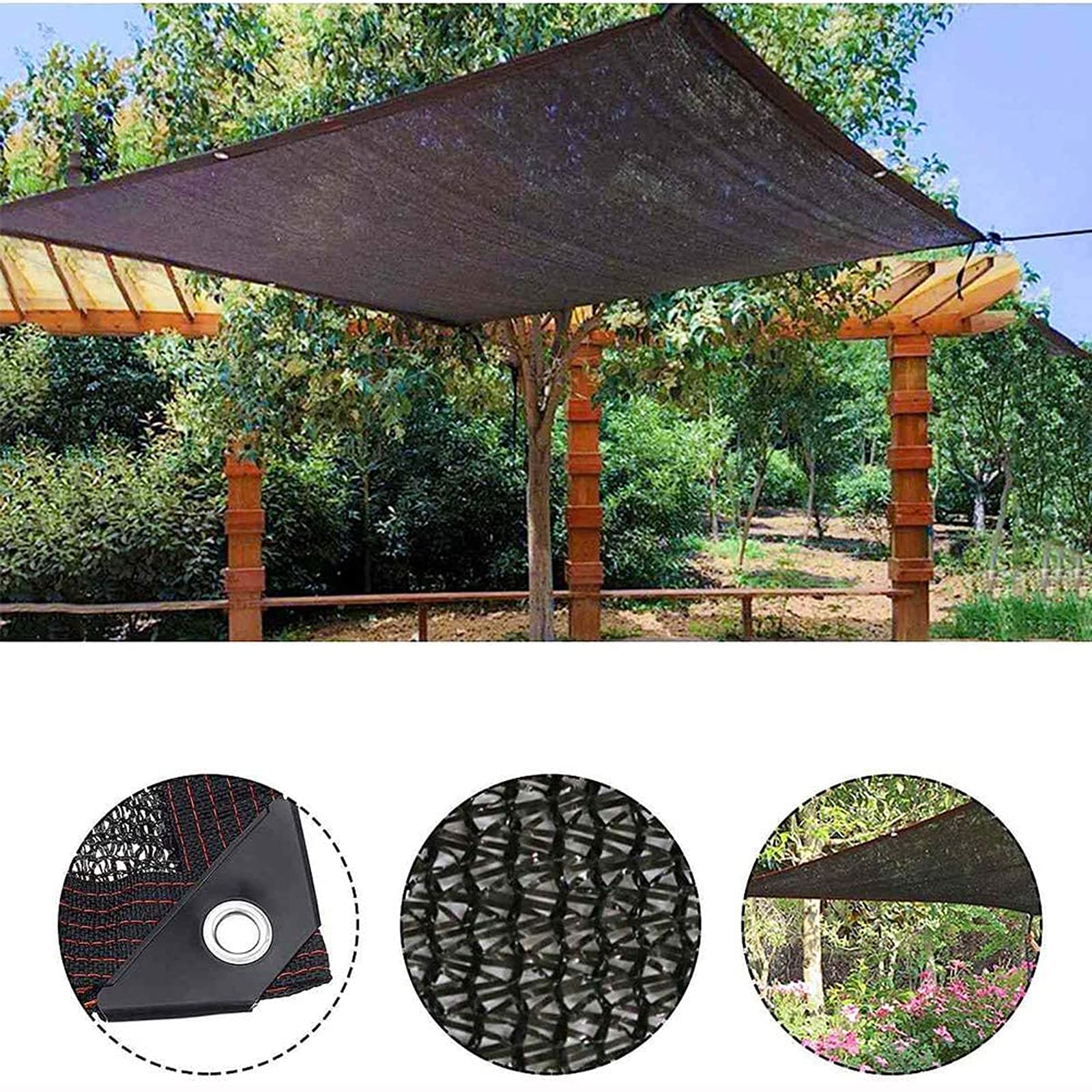 XYXH Red De Sombreado De Jardín 5x10m, Malla De Sombra Negra, Sombra