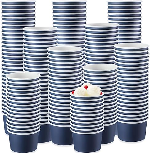 100 cuencos de papel desechables para helados, recipientes de postre para yogur, recipientes desechables para postre de yogur para alimentos,