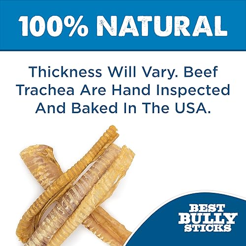Miniatura 10 de Best Bully Sticks All Natural USA - Masticables masticables de traquea de carne de res prémium horneados y empaquetados sin granos 100 carne de res
