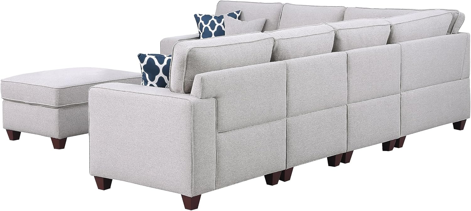 Devion Furniture Aryton Sectional, Light Grey