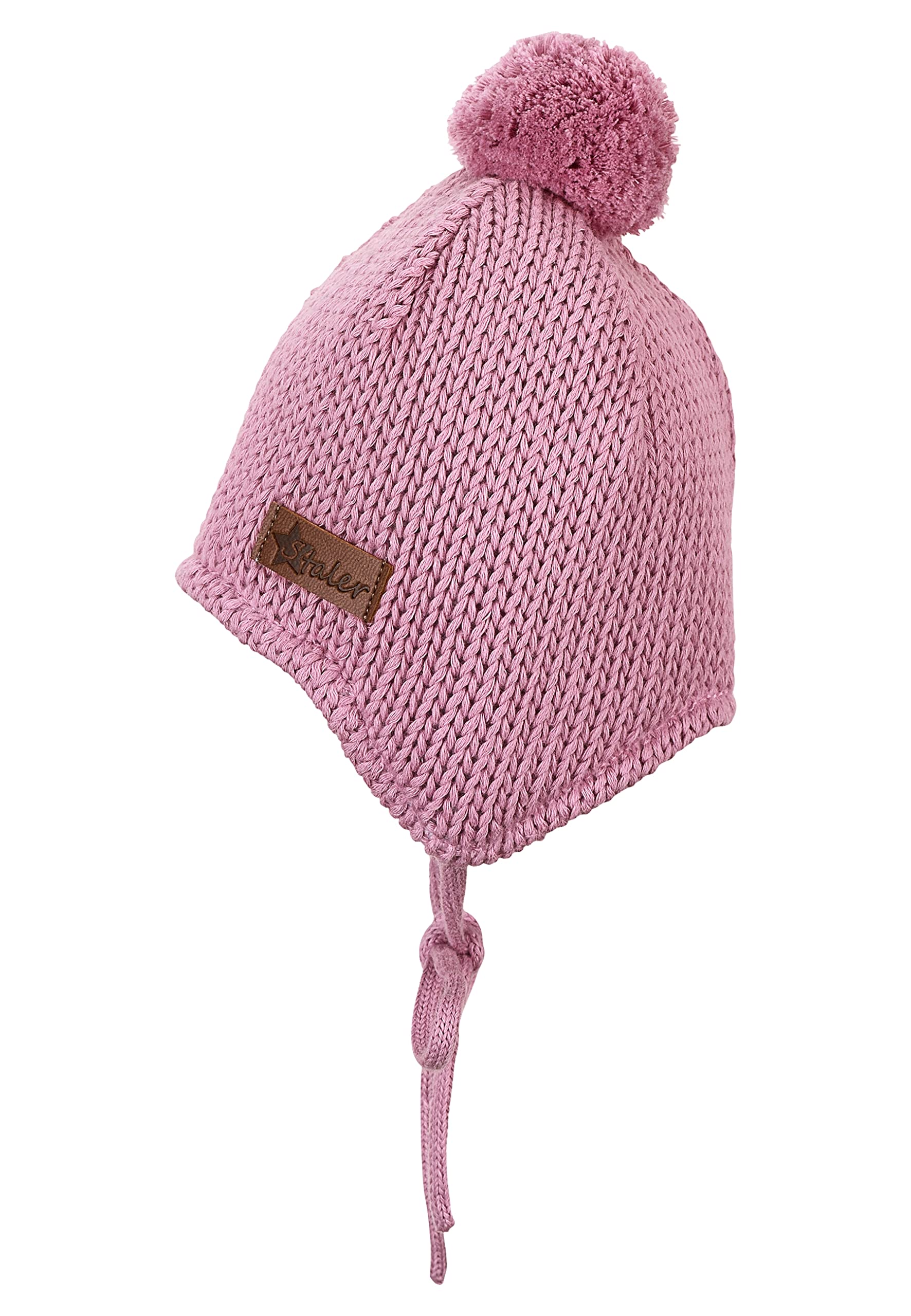 Sterntaler Baby Mädchen Strickmütze Baby Bommelmütze Strick mit Ohrenklappen