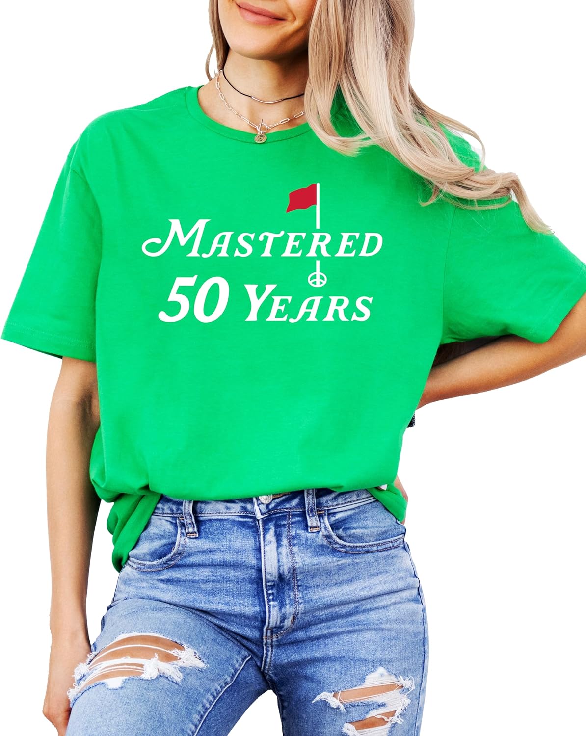 Mastered 50 Years Golf Shirt for Men and Women Funny 50th Birthday Golfing Theme Tee