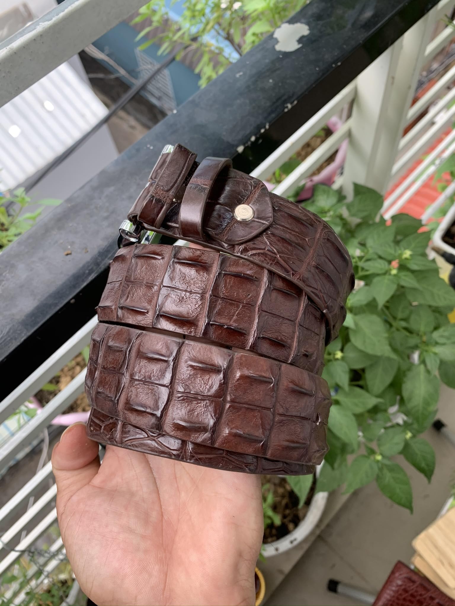 Generisch Echte Krokodil-Alligator-Gürtel für Herren, echter Krokodilgürtel für Herren, Riemenbreite 4cm