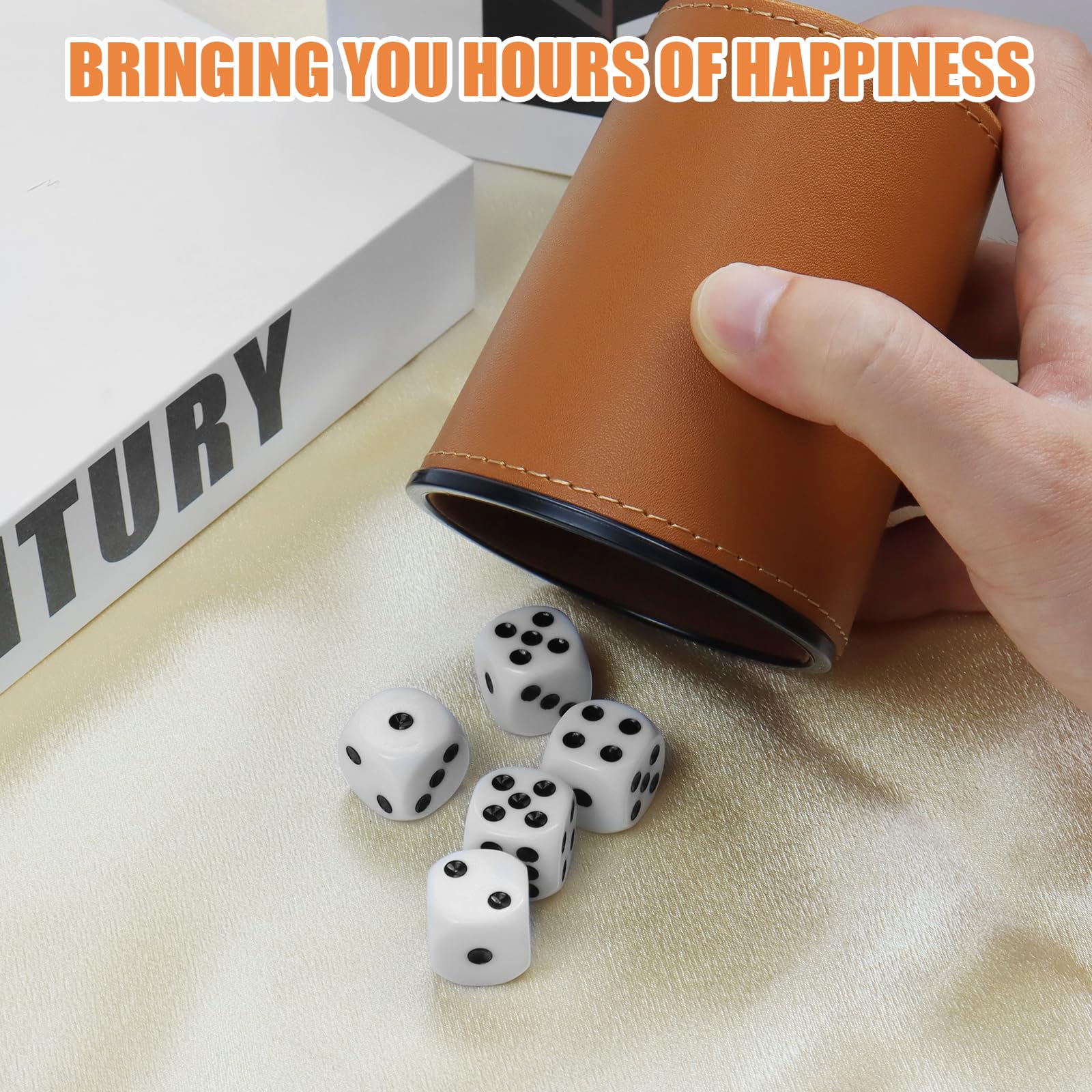 Set Di 6 Bicchieri In Pelle Per Dadi – 36 Cubi Inclusi, Silenziosi, Per Giochi Da Tavolo, Bar E Feste