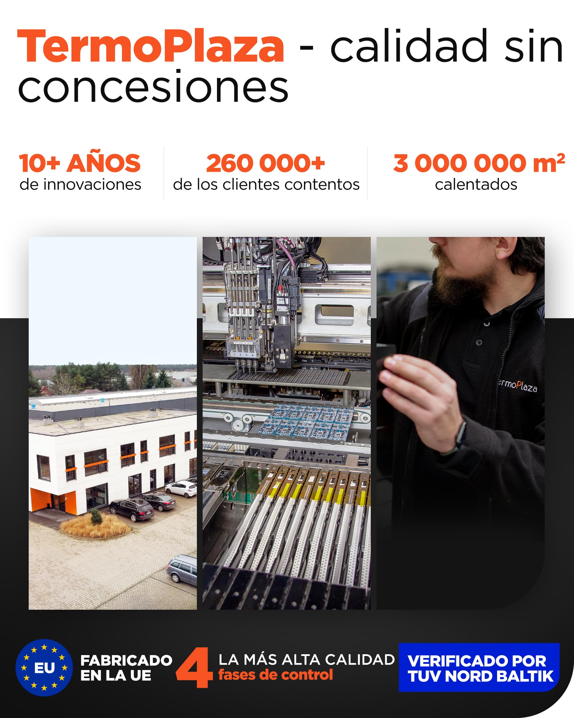 Termoplaza Toallero Eléctrico WiFi Baño Infrarrojo 270 Vatios hasta 7m2 - Radiador Eléctrico Bajo Consumo - Infrarrojo Calefacción - Radiador Toallero Negro - Calefactor Bajo Consumo
