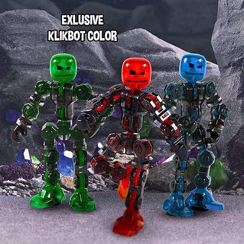 Miniatura 4 de Zing Klikbot Megabots – Paquete de tres – Verde, Azul y Rojo – Figuras de juguete con accesorios únicos – para niños 8 Plus