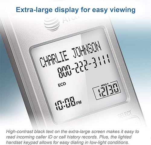 Miniatura 6 de AT&T EL51303 3 Handset DECT 6.0 Cordless Home Phone Full-Duplex Handset Speakerphone,Backlit Display, Lighted Keypad,Caller ID/Call