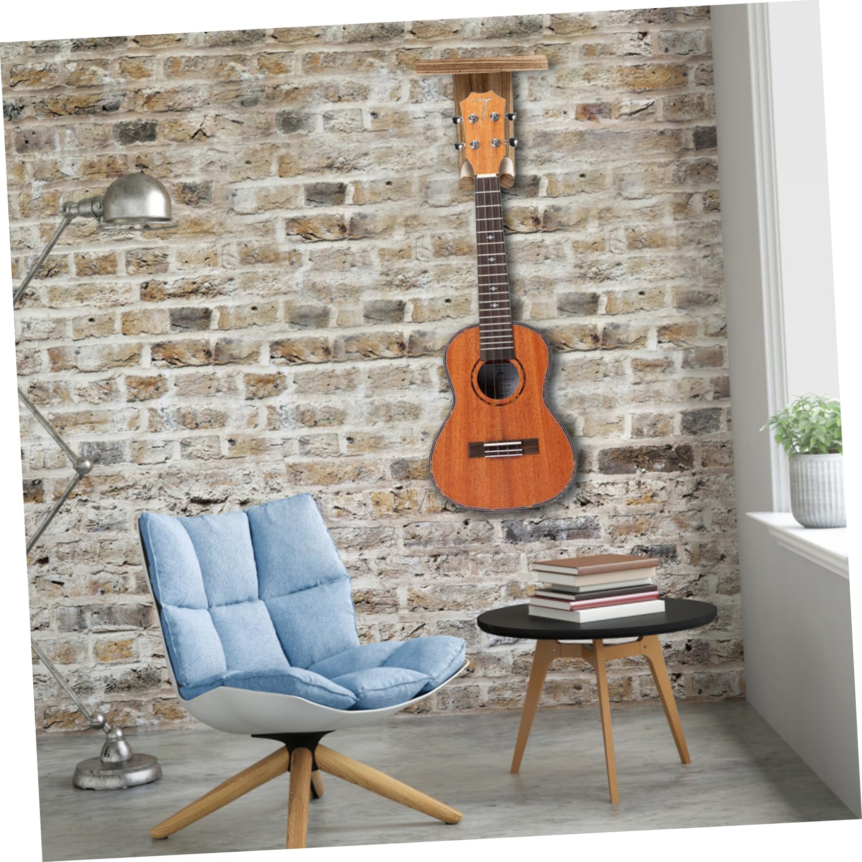 ERINGOGO Appendi Chitarra da Muro in Legno 2 Pezzi, Supporto | Ukulele e Chitarra, Facile da Installare e Rimuovere, per Appartamento Piccolo e Negozio