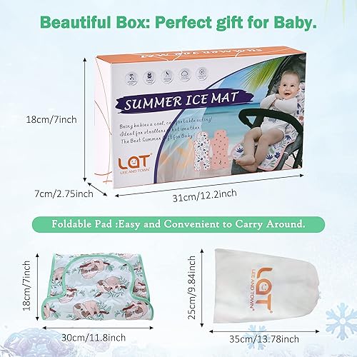 Miniatura 3 de Almohadilla enfriadora de gel para asiento de automóvil, 1 paquete de doble cara, alfombrilla universal para cochecito de bebé, forro de asiento de