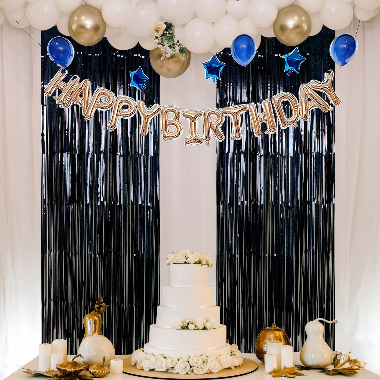 2 Tende A Frange Metallic 1x2m - Decorazione Feste Matrimonio Compleanno Viola - Foto 6