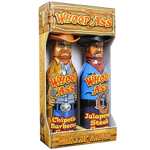 Cowboy Premium Grillin' Sauces – 12 onzas (paquete de 2) – Juego de regalo gourmet de salsa BBQ y salsa de bistec – Regalo para el fanático de la