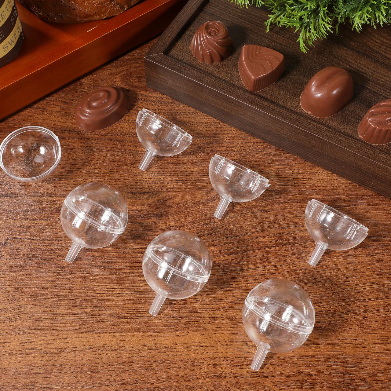 Gatuida Lot de 80 supports ronds transparents pour chocolats, bouquets de bonbons, fleurs de chocolat pour emballage de bouquet, mariage, Saint-Valentin, anniversaire