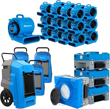 MOUNTO Water Damage Restoration Combo Package Deals 24xAir Mover, 4X Air Scrubber, 4X LGR Dehumidifiers
