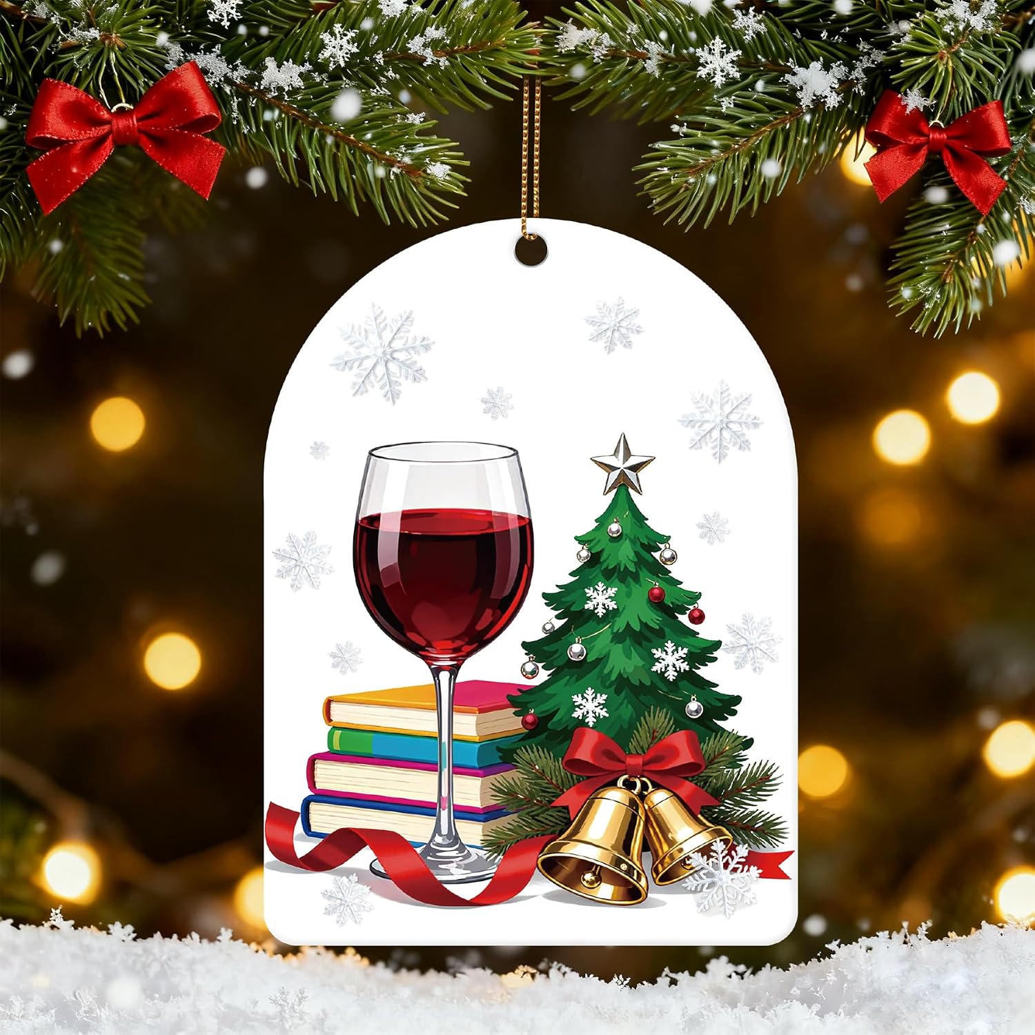2026 Christmas Ornaments, 3.9In Funny Wine Cup Clear Ornaments, Personalized Acrylic Christmas Tree Ornaments, Holiday Decor, Xmas Decor, Unique for Wine Lovers, for Family, Friends