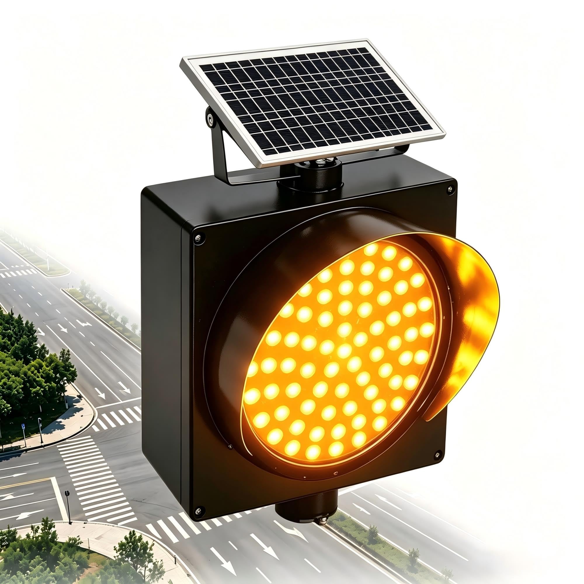 Luz De Advertencia De Tráfico Intermitente, LED Con Energía Solar