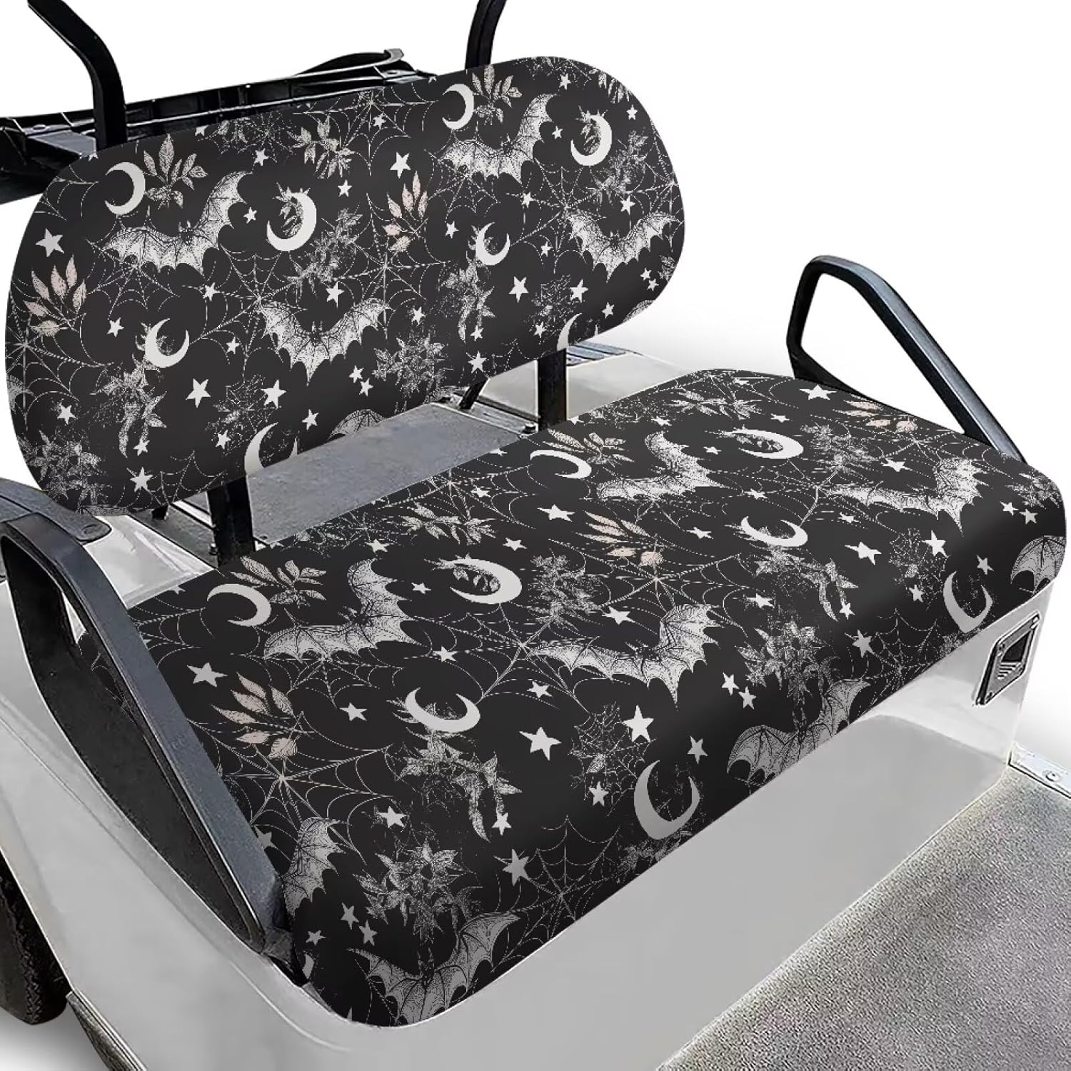 2 PCS Golf Cart Seat Covers - Tear-Resistant Polyester, Universal Fit for Hunting & Outdoor Use 2 PCS Golf Cart Front Seat Covers Blanket Towel for Club Car - Skull